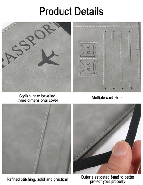Passport Cover Travel Wallet - RFID Blocking Protection