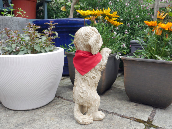 Peeping Puppy Standing Dog Sculpture - Terrier