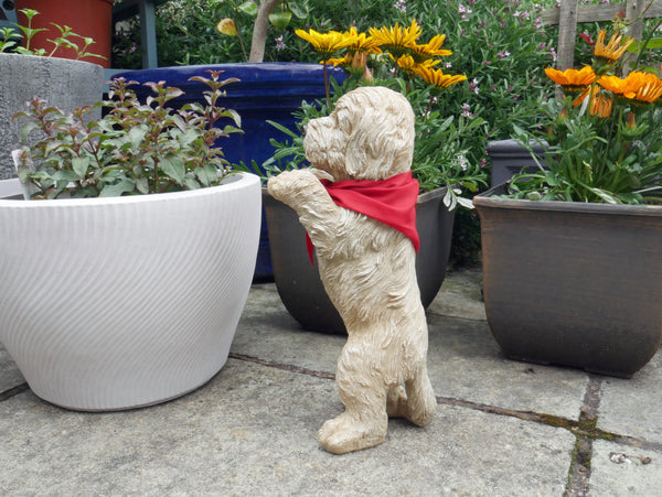 Peeping Puppy Standing Dog Sculpture - Terrier