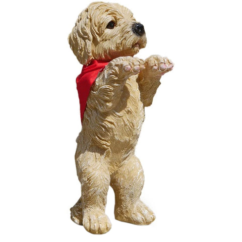 Peeping Puppy Standing Dog Sculpture - Terrier