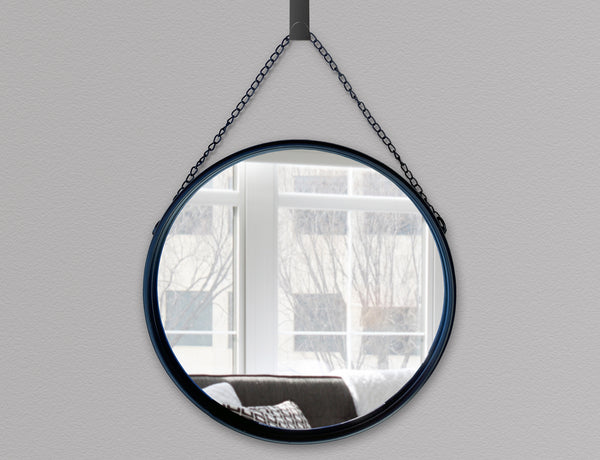 46cm Industrial Style Round Wall Mirror with Rope