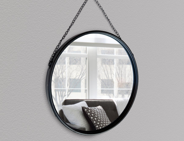 46cm Industrial Style Round Wall Mirror with Rope