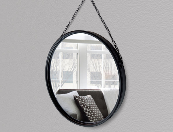 46cm Industrial Style Round Wall Mirror with Rope