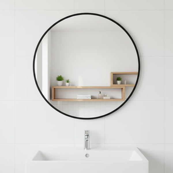 Self-Adhesive Round Wall Mirror - 50cm