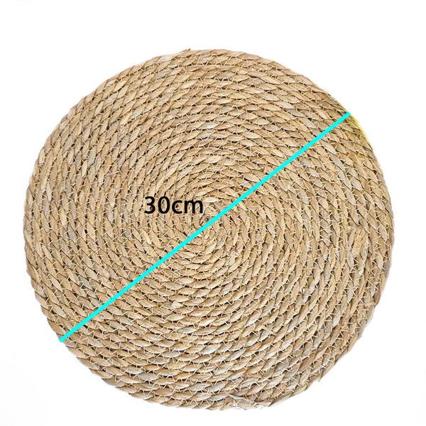 6 Natural Rattan Round Table Placemats - 30cm