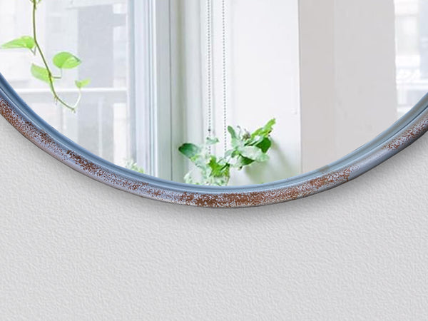 47cm Industrial Style Round Wall Mirror with Rope