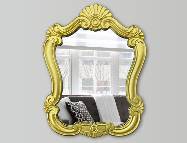Antique Style Ornate Resin Wall Mirror - Gold