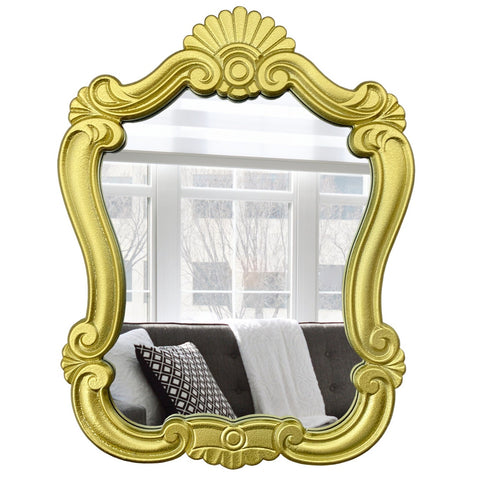 Antique Style Ornate Resin Wall Mirror - Gold
