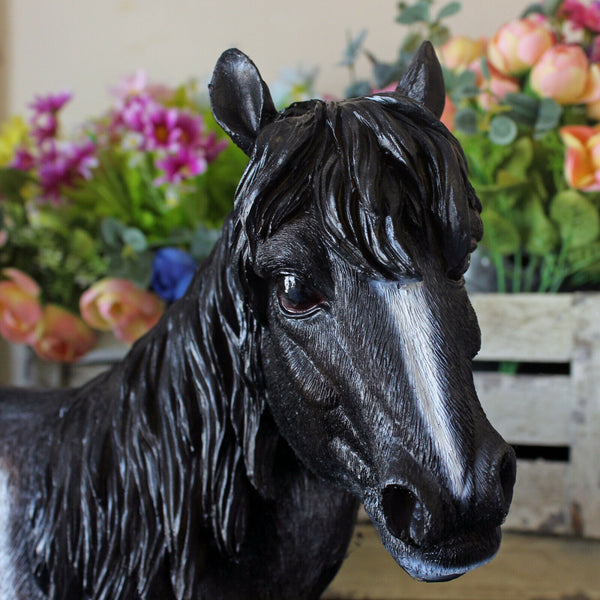 Large Horse Garden Sculpture - Black Patch
