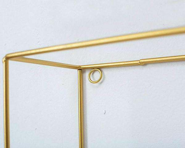 Rectangle - 2 Tier Gold Metal Frame Shelf