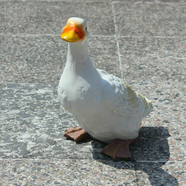 Upright White Duck Garden Sculpture