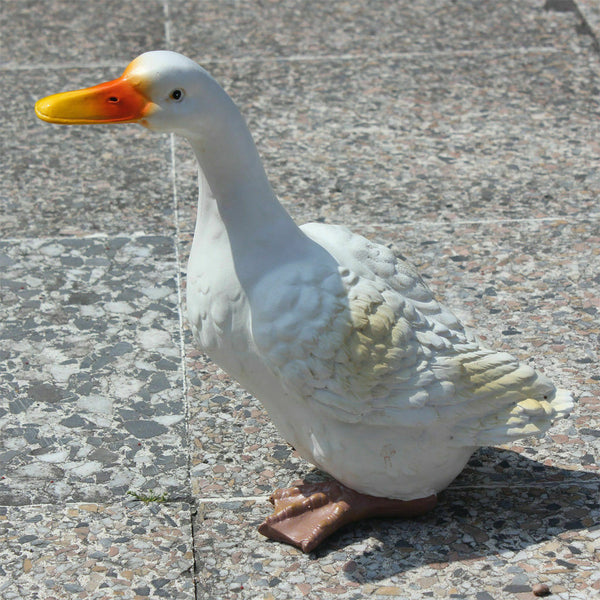 Upright White Duck Garden Sculpture