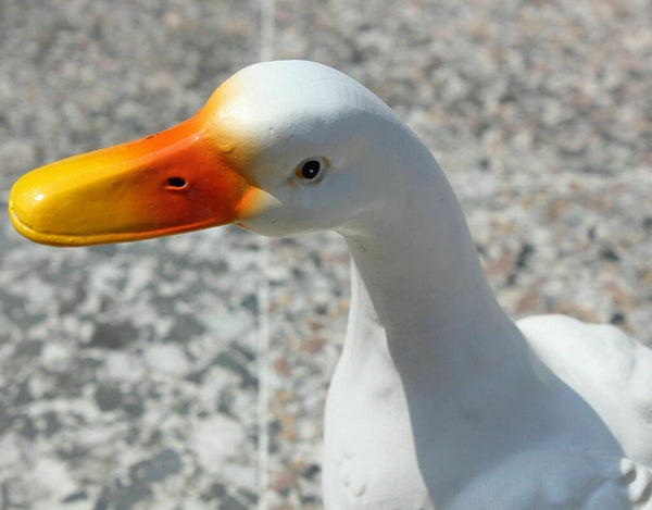 Upright White Duck Garden Sculpture