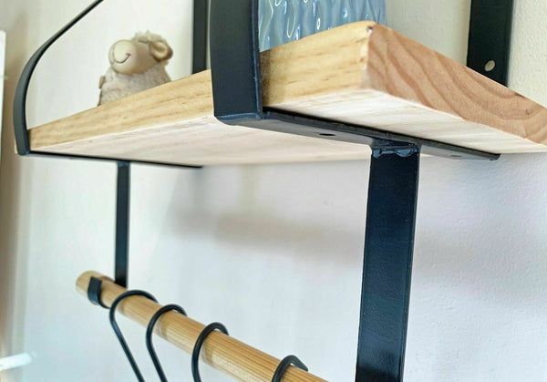 Wood Wall Shelf with Hanging Hook