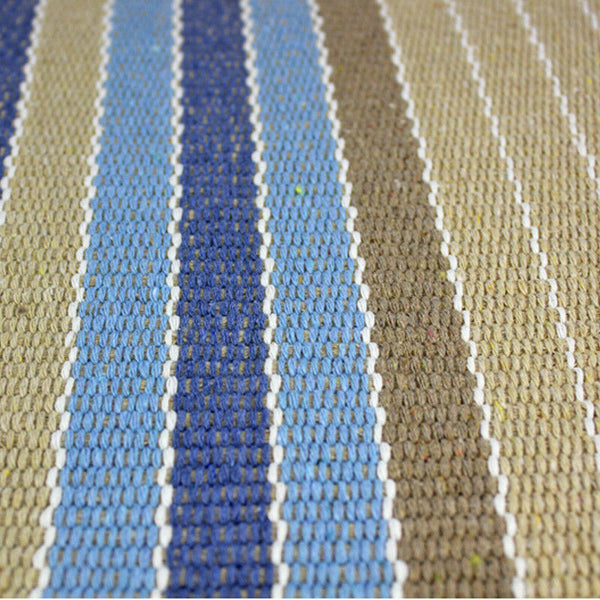 Handmade 100% Cotton Washable Rug - Blue Stripe