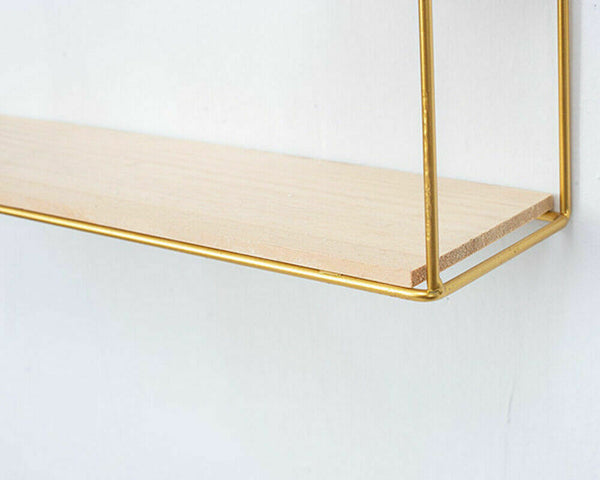 House Shape Gold Metal Frame Shelf