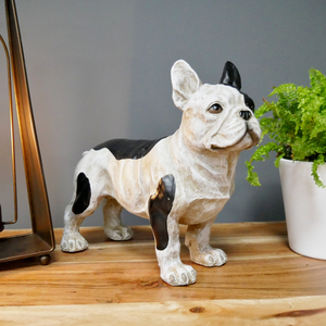French Bulldog Sculptures Resin Dog Puppy Ornaments Distressed Home Décor GIFT