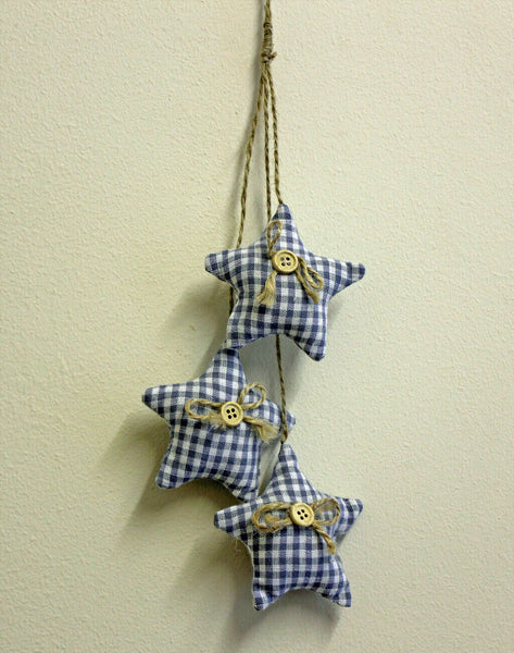 9pcs Fabric Hanging Ornament Door Wall Hanger Stars Nautical Home Decor Blue New