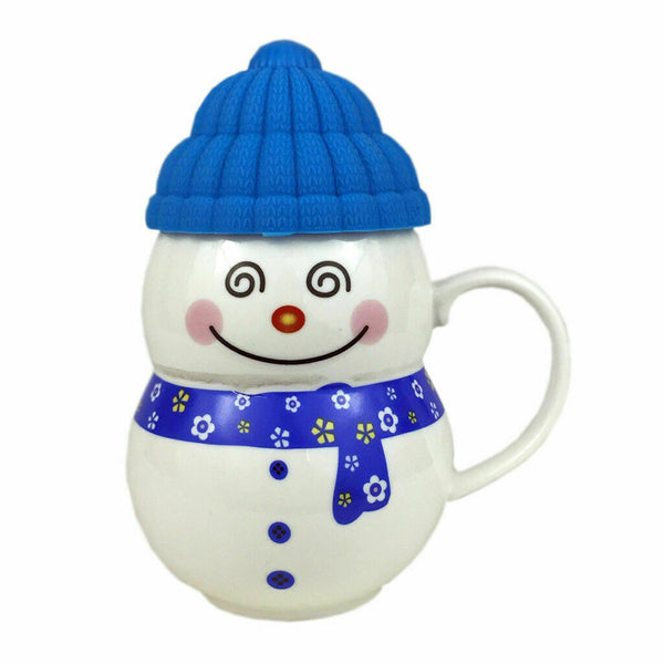 Ceramic Snowman Shape Mugs with Lid