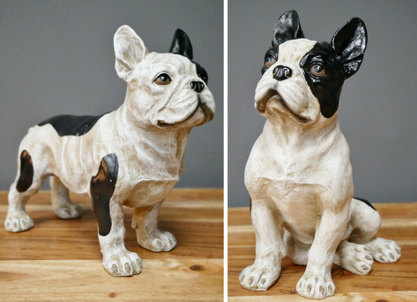 French Bulldog Sculptures Resin Dog Puppy Ornaments Distressed Home Décor GIFT