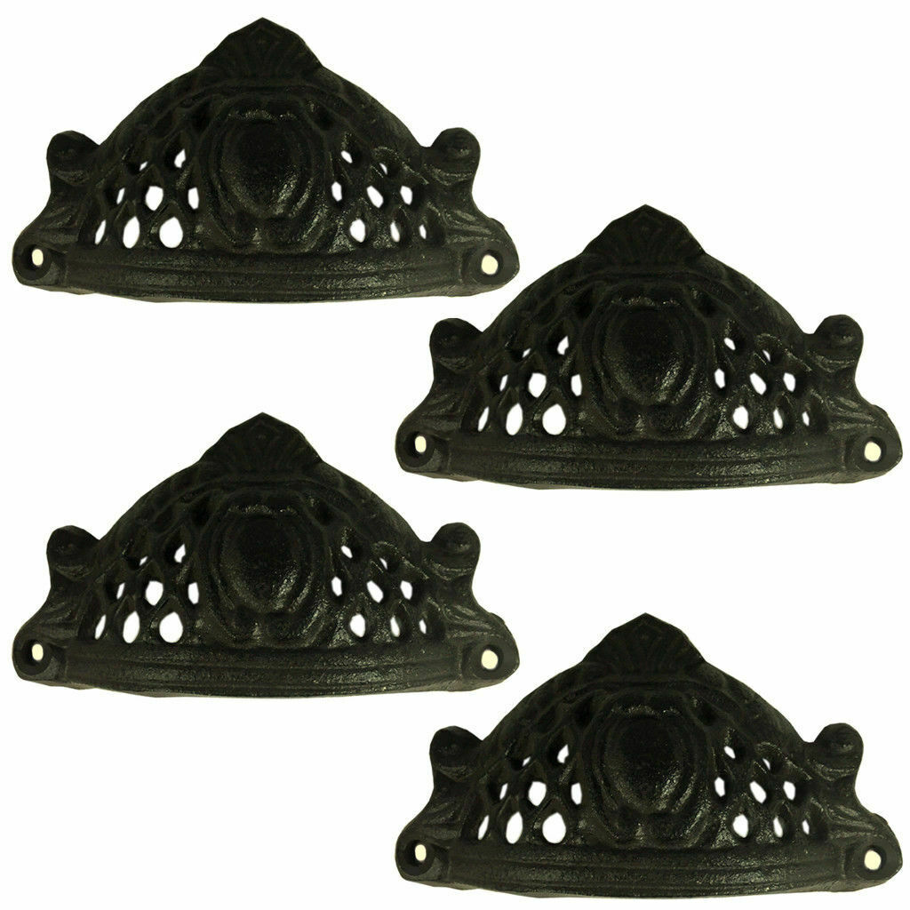 Set of 4 Cast Iron Cup Pull Handles