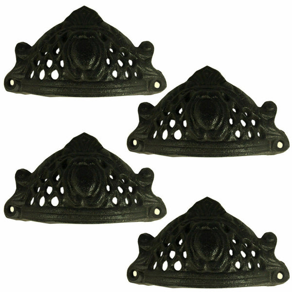 Set of 4 Cast Iron Cup Pull Handles