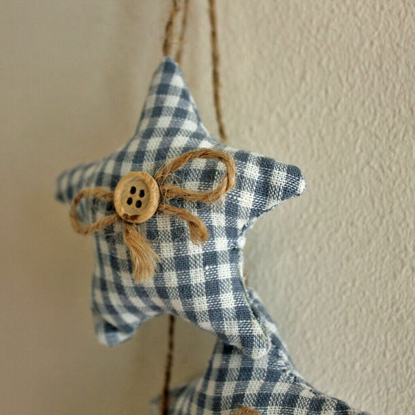 9pcs Fabric Hanging Ornament Door Wall Hanger Stars Nautical Home Decor Blue New