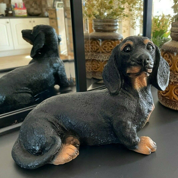 Dachshund Hound 'Sausage Dog' Sculpture - Black