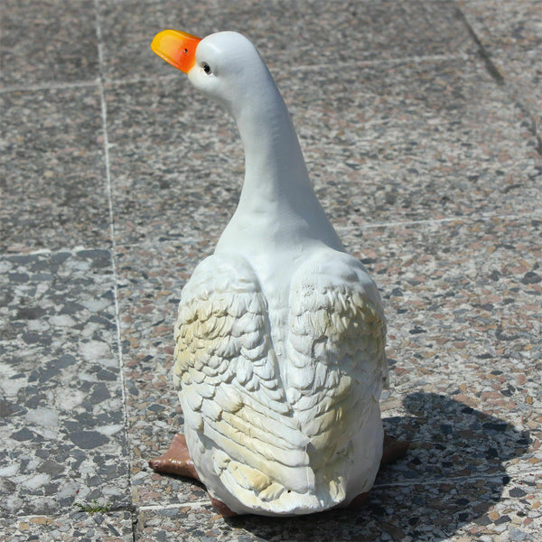 Upright White Duck Garden Sculpture