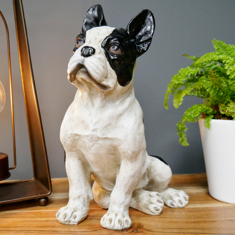 French Bulldog Sculptures Resin Dog Puppy Ornaments Distressed Home Décor GIFT