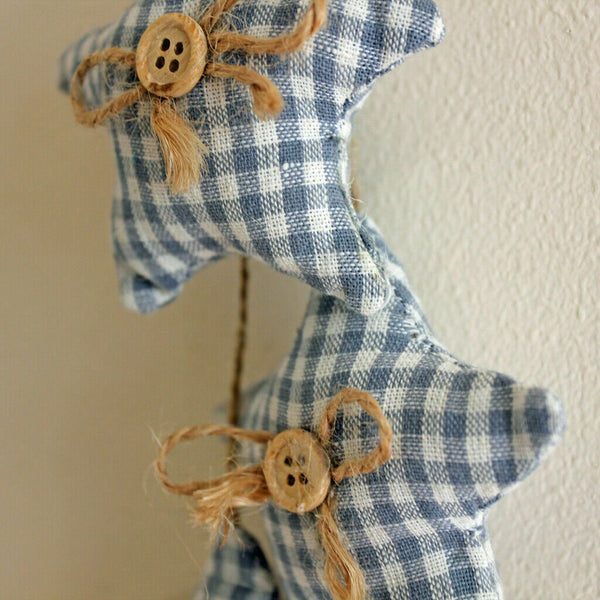 9pcs Fabric Hanging Ornament Door Wall Hanger Stars Nautical Home Decor Blue New