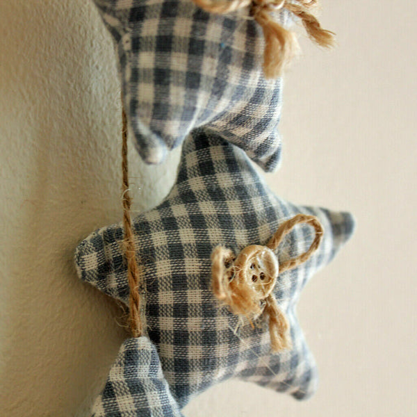 9pcs Fabric Hanging Ornament Door Wall Hanger Stars Nautical Home Decor Blue New