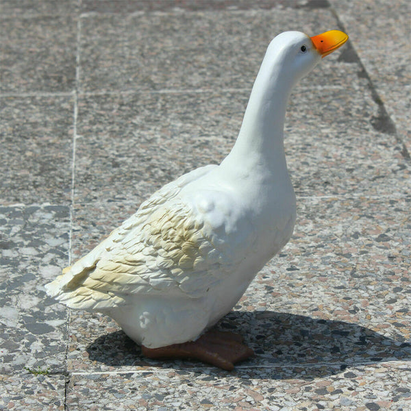 Upright White Duck Garden Sculpture