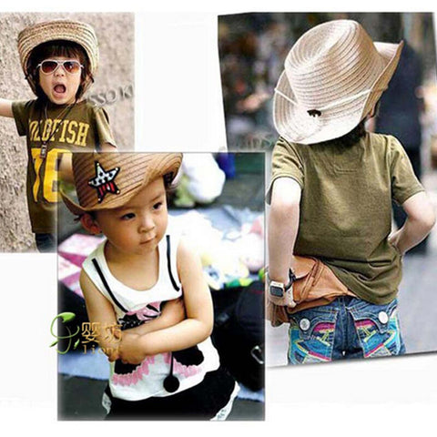 Summer Straw Cowboy Western Stetson Kids Hat