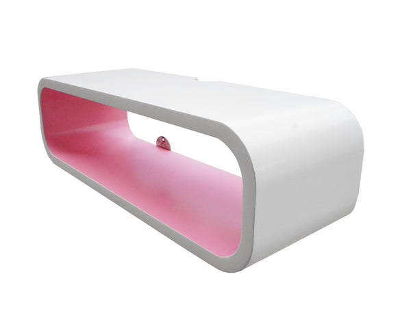60cm Sky Box Cube Wall Shelf - White / Pink