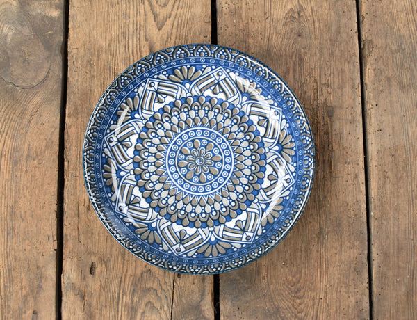 8" Ceramic Mandala Design Round Pasta / Salad Dish