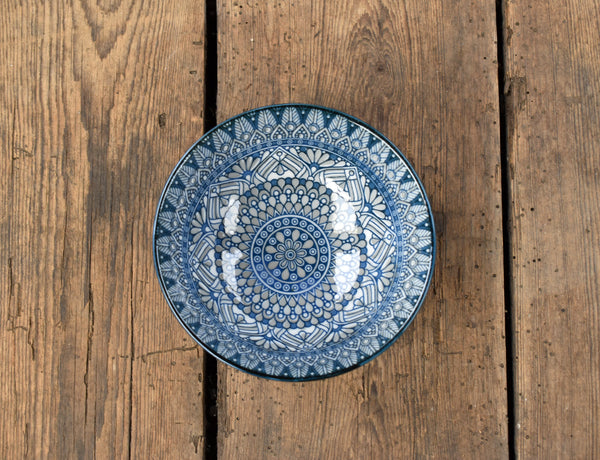 4.7" Ceramic Mandala Design Round Rice / Dessert Bowl
