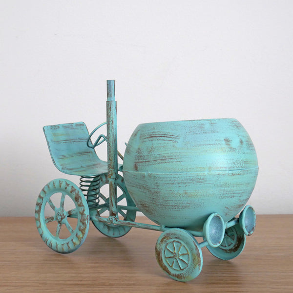 Vintage Tractor Ornamental Planter - Blue
