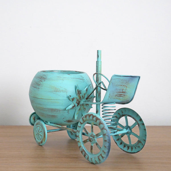 Vintage Tractor Ornamental Planter - Blue