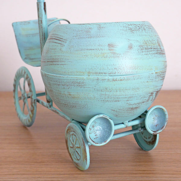 Vintage Tractor Ornamental Planter - Blue