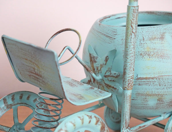 Vintage Tractor Ornamental Planter - Blue