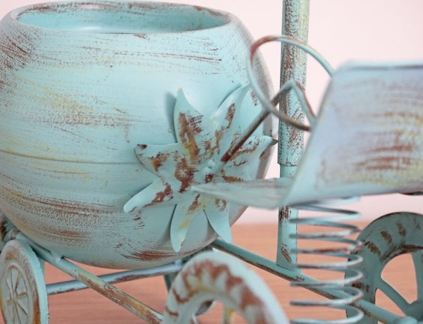 Vintage Tractor Ornamental Planter - Blue