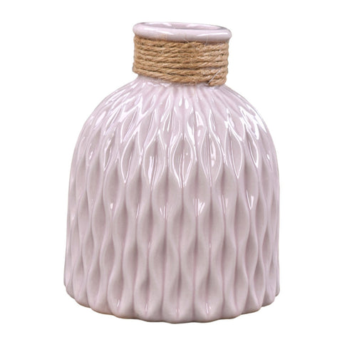Bottle Shaped Ceramic Vase - Dusky Pink