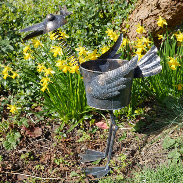 Duck Ornamental Flower Pot - Bronze