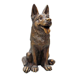 Sitting German Shepard Garden Ornaments - Bronze