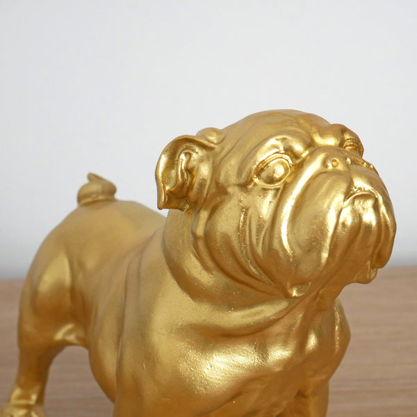 Standing British Bulldog Decorative Sculpture - Gold