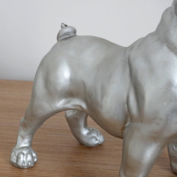 Standing British Bulldog Decorative Sculpture - Silver