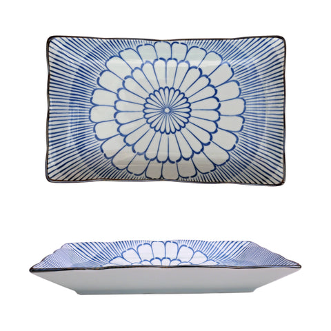 8" Ceramic Geometric Rectangle Dessert / Sushi Platter
