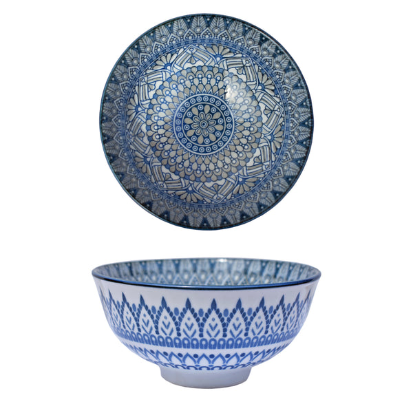 4.7" Ceramic Mandala Design Round Rice / Dessert Bowl