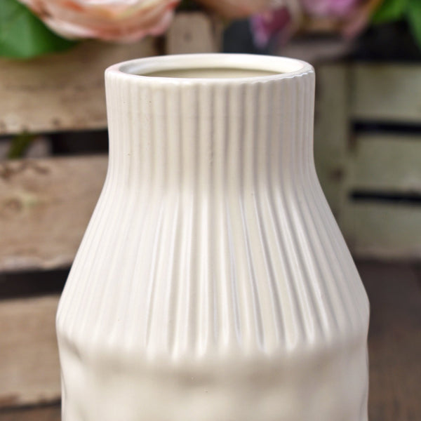 Ivory Ceramic Decorative Vase
